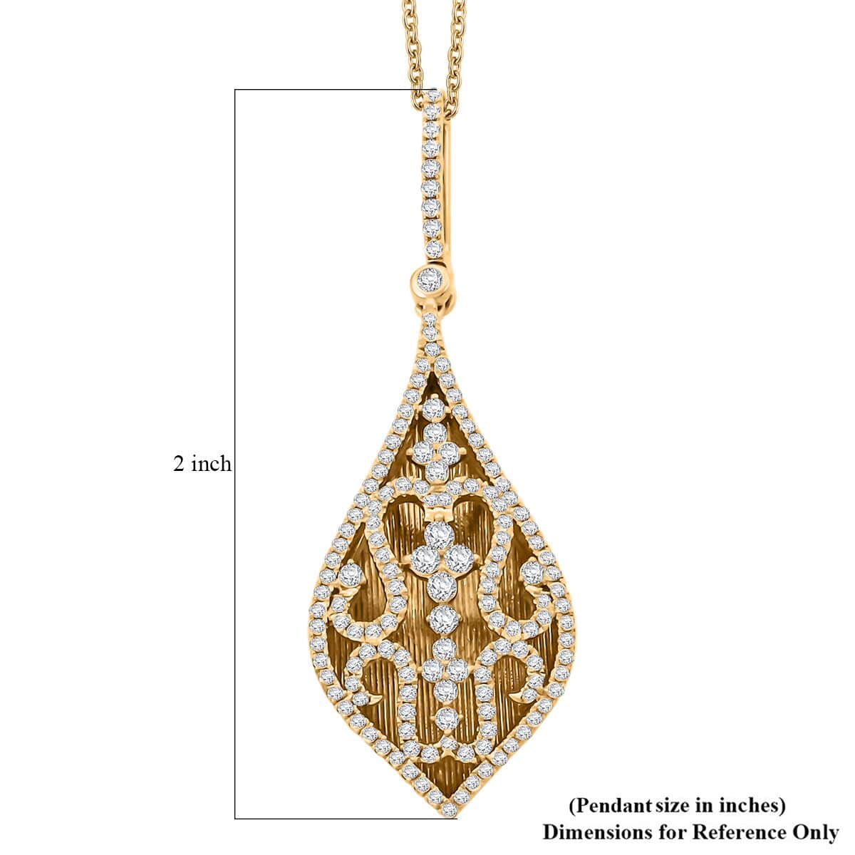 Clarte Petra Collection Moissanite 1.05 ctw Pendant Necklace in Vermeil Yellow Gold Over Sterling Silver 18-20 Inches image number 5