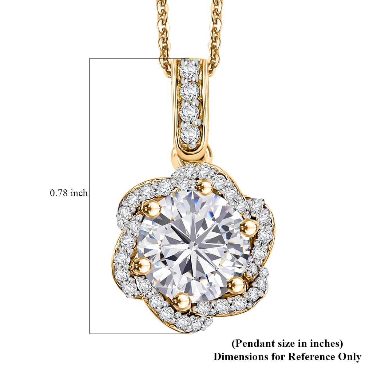 J Francis Embellished with 120 Facet Zirconia by Swarovski 4.15 ctw Pendant Necklace in 18K Vermeil Yellow Gold Over Sterling Silver 20 Inches image number 6