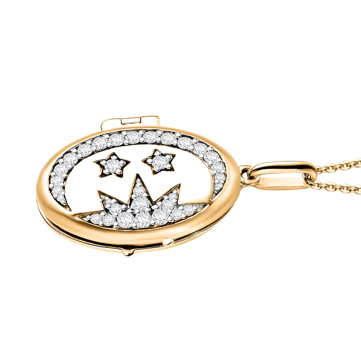 Moissanite Pendant Necklace (20 Inches) in 18K Vermeil YG Over Sterling Silver 0.70 ctw image number 3