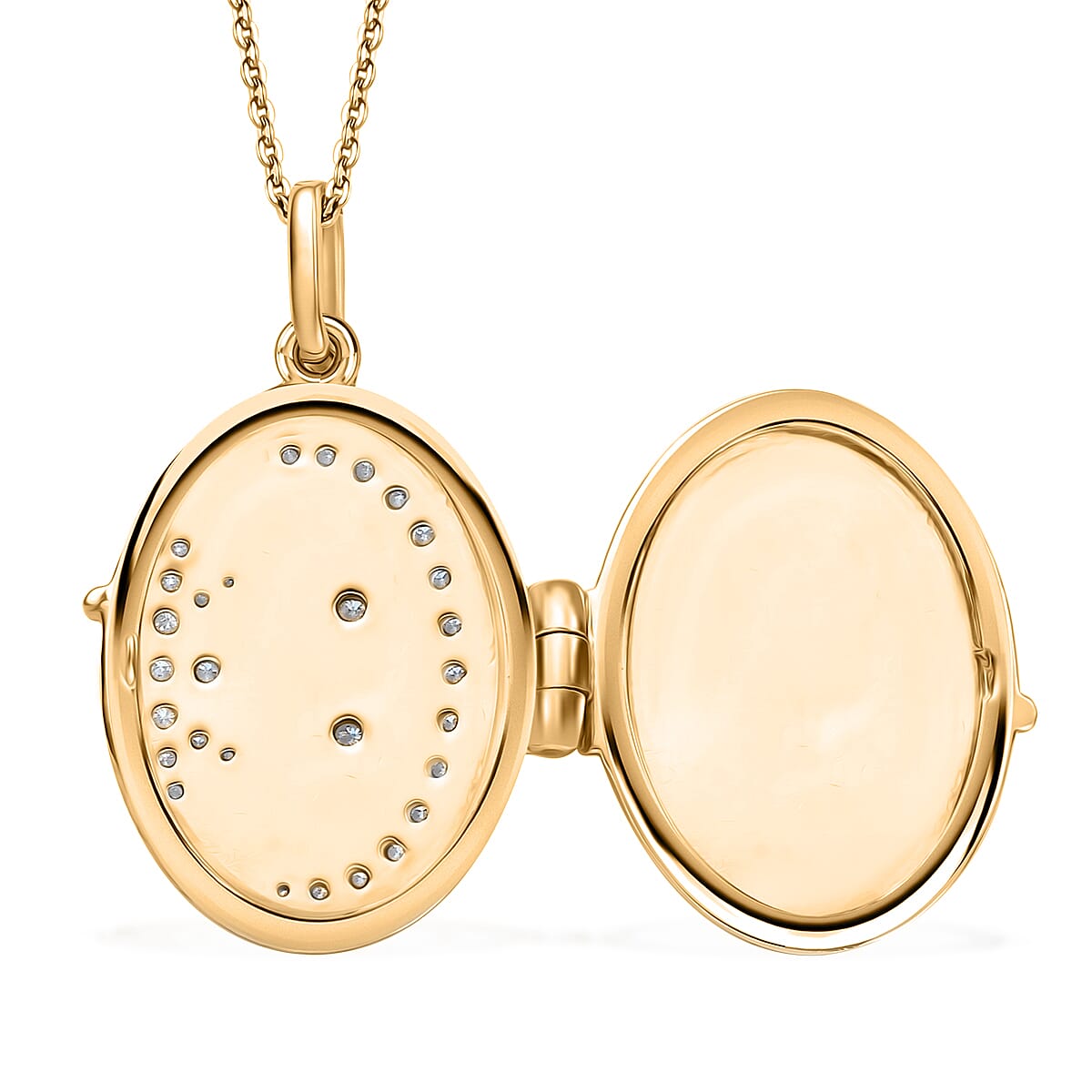 Moissanite Pendant Necklace (20 Inches) in 18K Vermeil YG Over Sterling Silver 0.70 ctw
