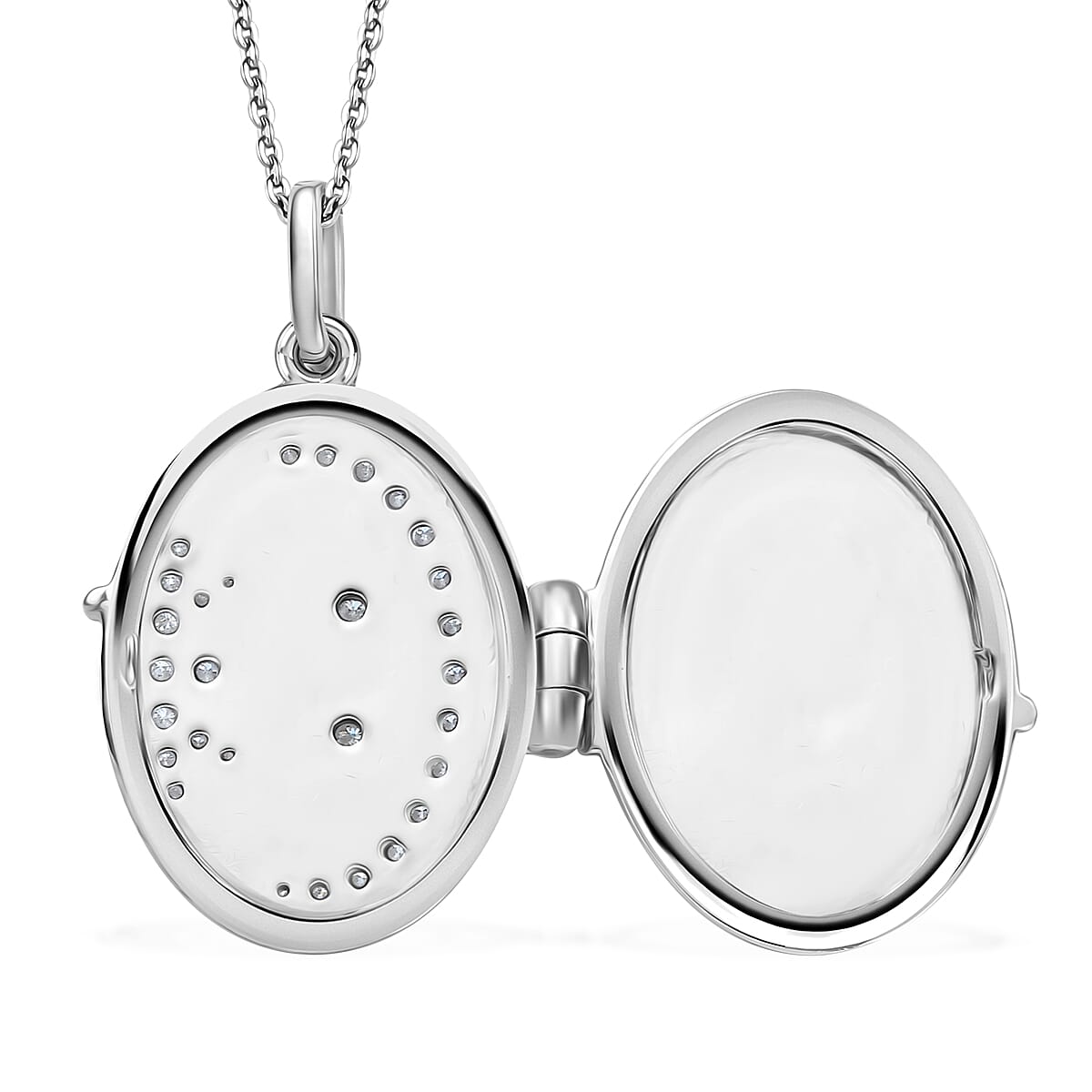 Value Buy Moissanite Pendant Necklace (20 Inches) in Rhodium Over Sterling Silver 0.70 ctw image number 3