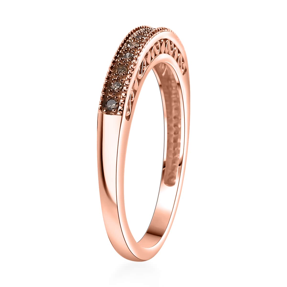 Multi Diamond 0.50 ctw Ring in 18K Vermeil Rose Gold and Rhodium Over Sterling Silver (Size 5.0) image number 4