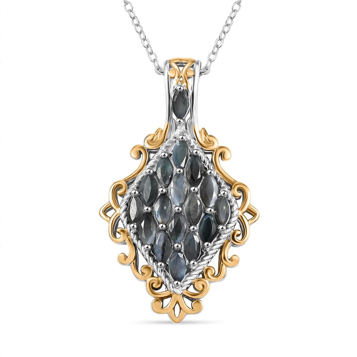 Narsipatnam Alexandrite 1.35 ctw Majesty Pendant Necklace in 18K Vermeil YG and Rhodium Over Sterling Silver 20 Inches image number 0