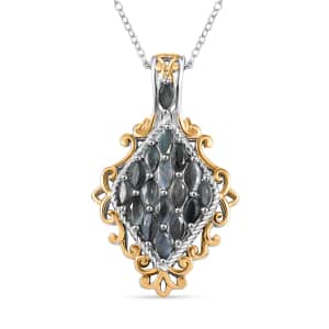 Narsipatnam Alexandrite 1.35 ctw Majesty Pendant Necklace in 18K Vermeil YG and Rhodium Over Sterling Silver 20 Inches