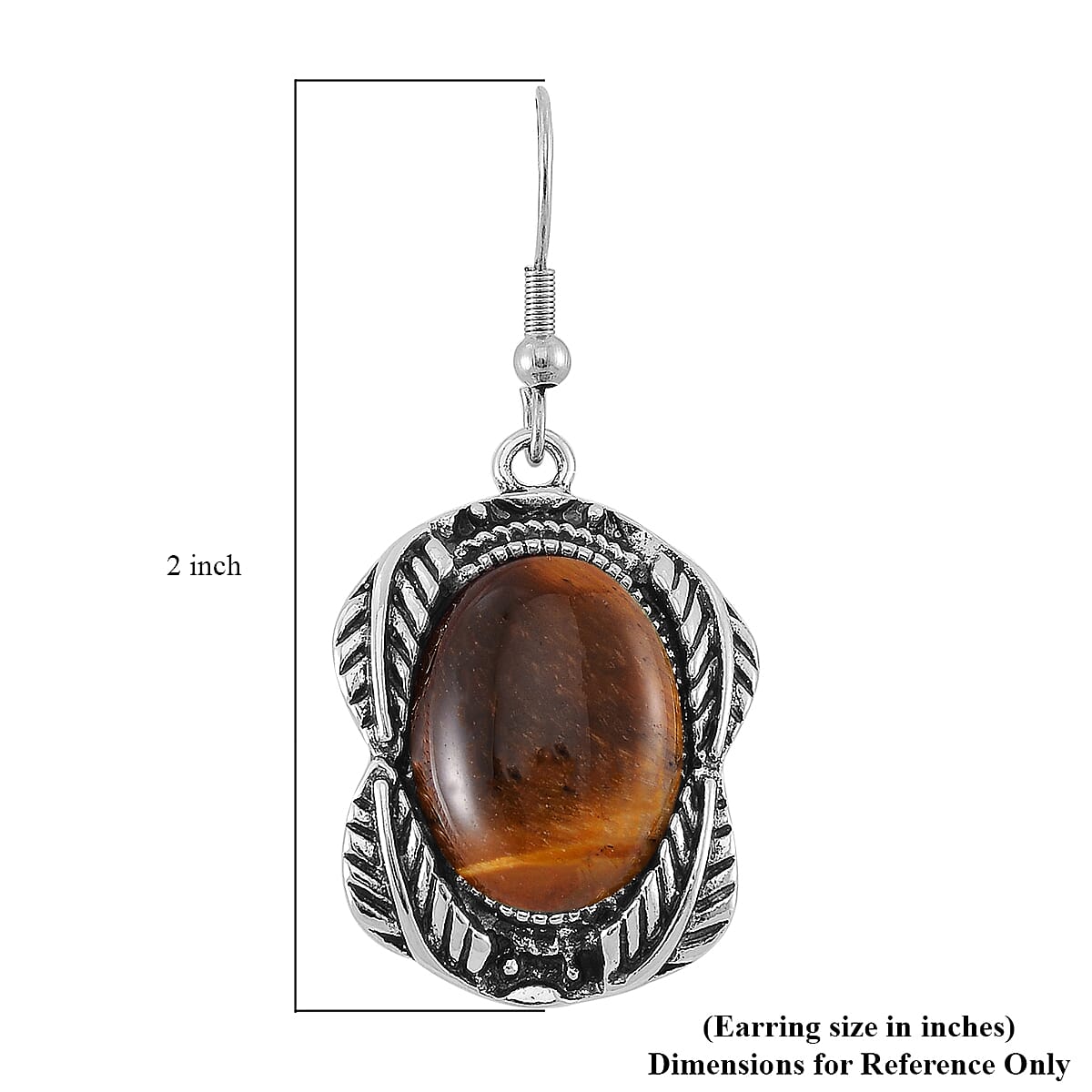 Set of 2 Tigers Eye 150.00 ctw Cuff Bracelet (7.5 In) and Earrings in Silvertone image number 8