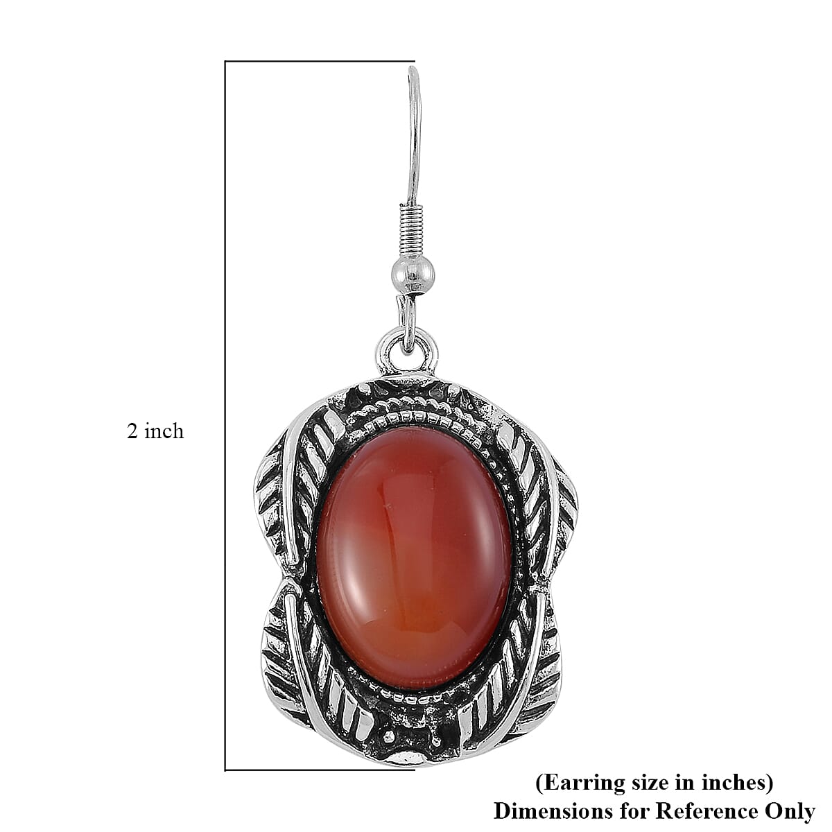 Set of 2 Red Carnelian 150.00 ctw Cuff Bracelet (7.5 In) and Earrings in Silvertone image number 8