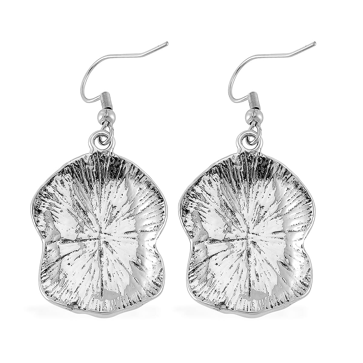 Set of 2 Constituted Blue Howlite 150.00 ctw Cuff Bracelet (7.5 In) and Earrings in Silvertone image number 7