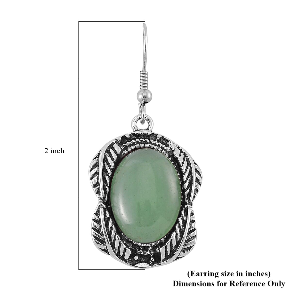 Set of 2 Green Aventurine 150.00 ctw Cuff Bracelet (7.5 In) and Earrings in Silvertone image number 8