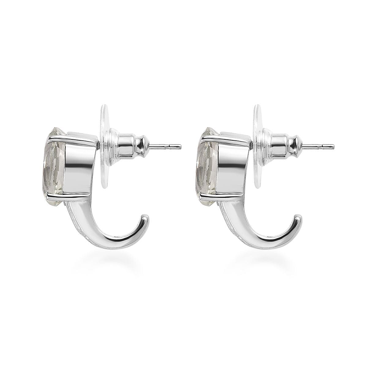 Montezuma Prasiolite 29.85 ctw Bangle Bracelet (7.25In), Earrings, Ring (Size 5.0) and Pendant Necklace 20 Inches in Stainless Steel image number 5