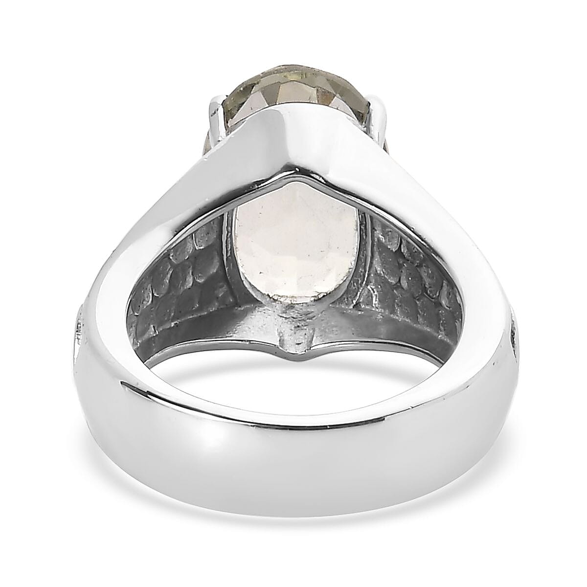 Montezuma Prasiolite 29.85 ctw Bangle Bracelet (7.25In), Earrings, Ring (Size 5.0) and Pendant Necklace 20 Inches in Stainless Steel image number 12