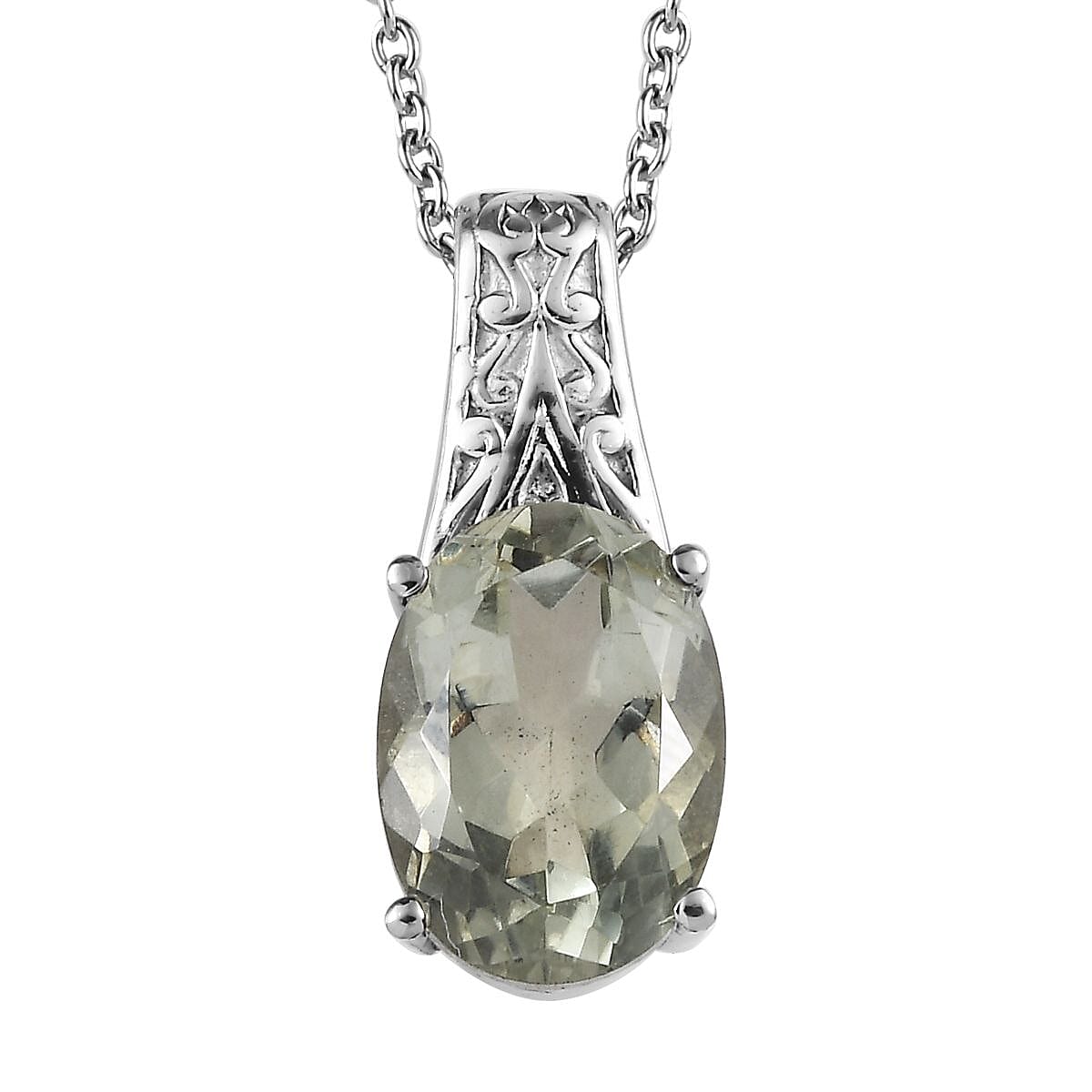 Montezuma Prasiolite 29.85 ctw Bangle Bracelet (7.25In), Earrings, Ring (Size 5.0) and Pendant Necklace 20 Inches in Stainless Steel image number 13