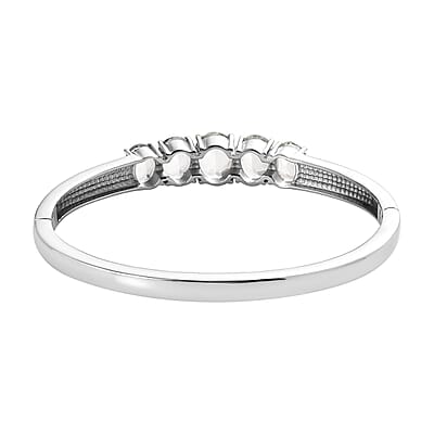 Montezuma Prasiolite 29.85 ctw Bangle Bracelet (7.25In), Earrings, Ring (Size 8.0) and Pendant Necklace 20 Inches in Stainless Steel