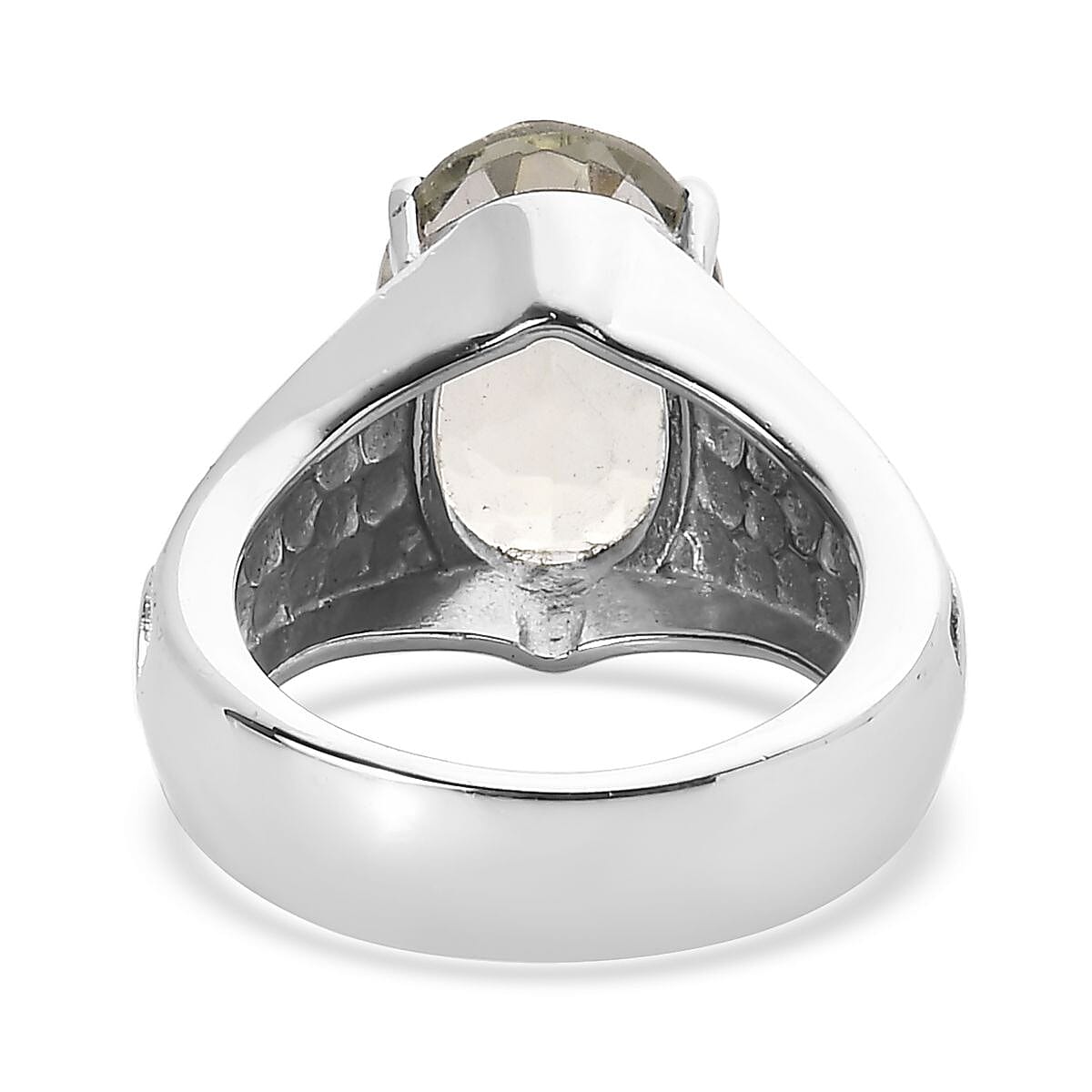 Montezuma Prasiolite 29.85 ctw Bangle Bracelet (7.25In), Earrings, Ring (Size 8.0) and Pendant Necklace 20 Inches in Stainless Steel