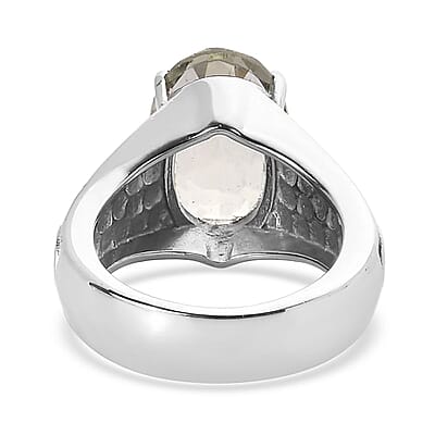 Montezuma Prasiolite 29.85 ctw Bangle Bracelet (7.25In), Earrings, Ring (Size 8.0) and Pendant Necklace 20 Inches in Stainless Steel