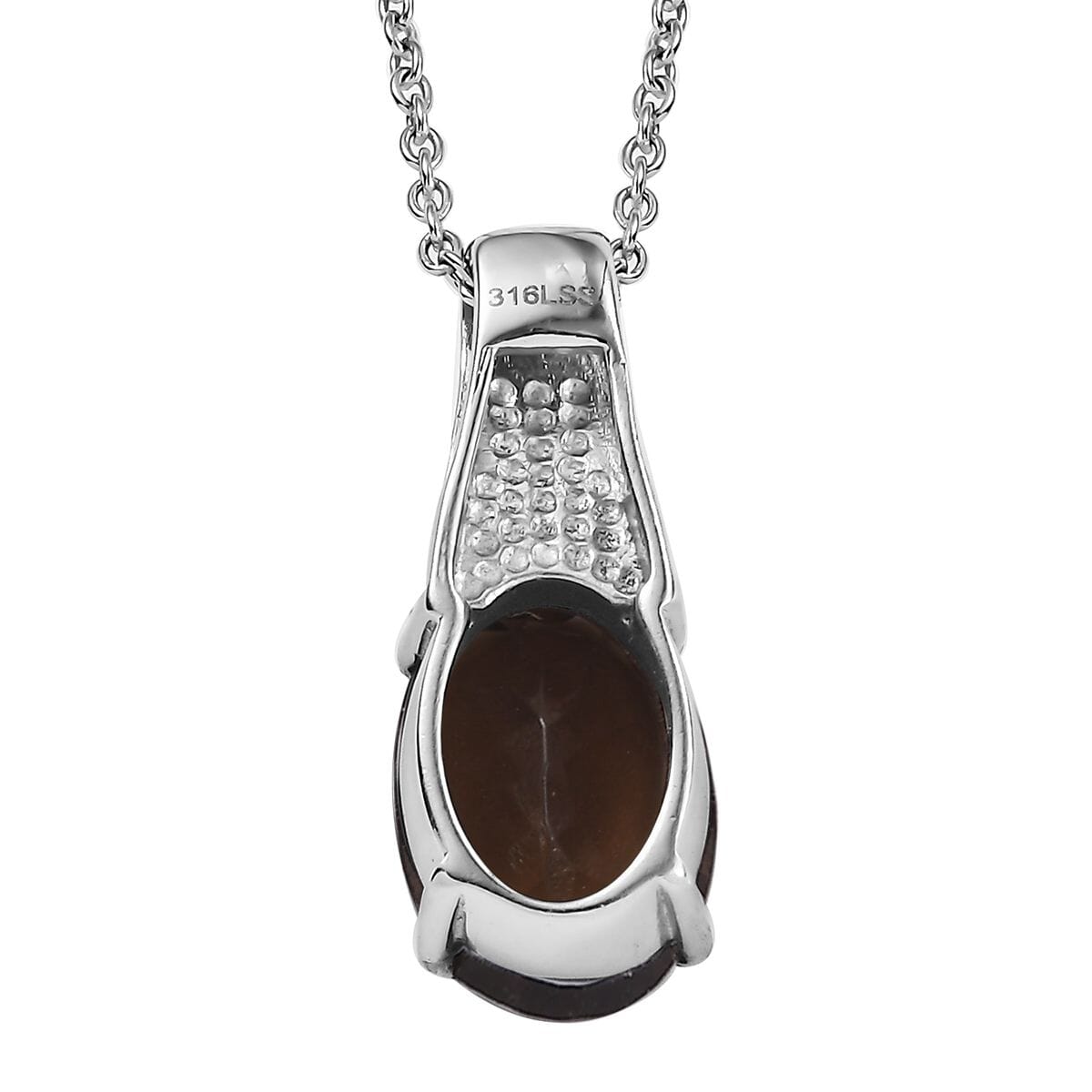 Brazilian Smoky Quartz 28.60 ctw Bangle Bracelet (7.25In), Earrings, Ring (Size 7.0) and Pendant Necklace 20 Inches in Stainless Steel image number 2