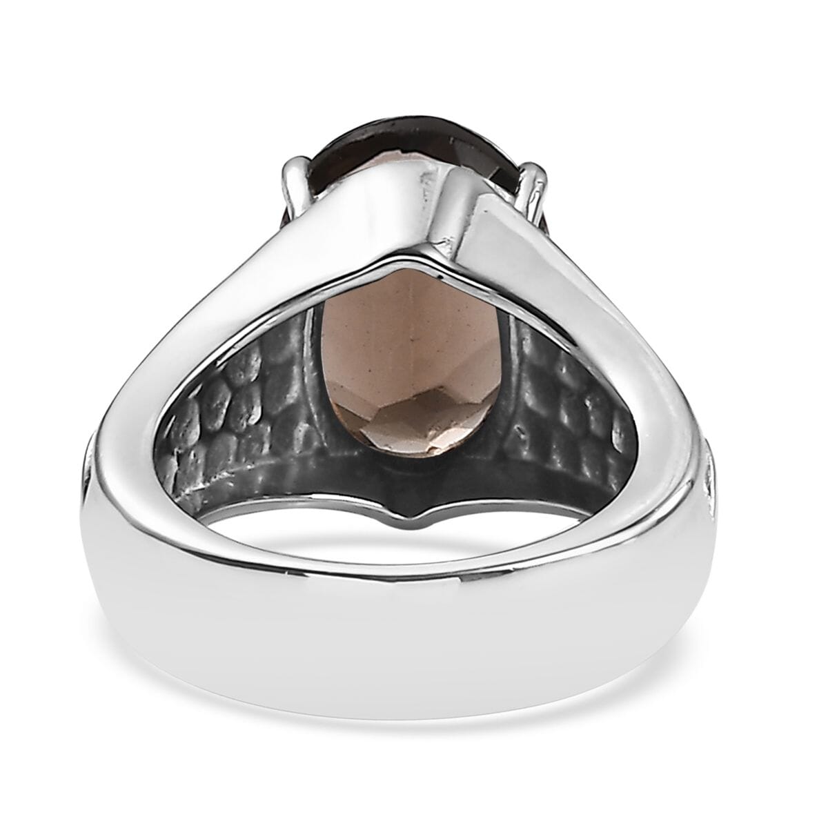 Brazilian Smoky Quartz 28.60 ctw Bangle Bracelet (7.25In), Earrings, Ring (Size 7.0) and Pendant Necklace 20 Inches in Stainless Steel image number 8