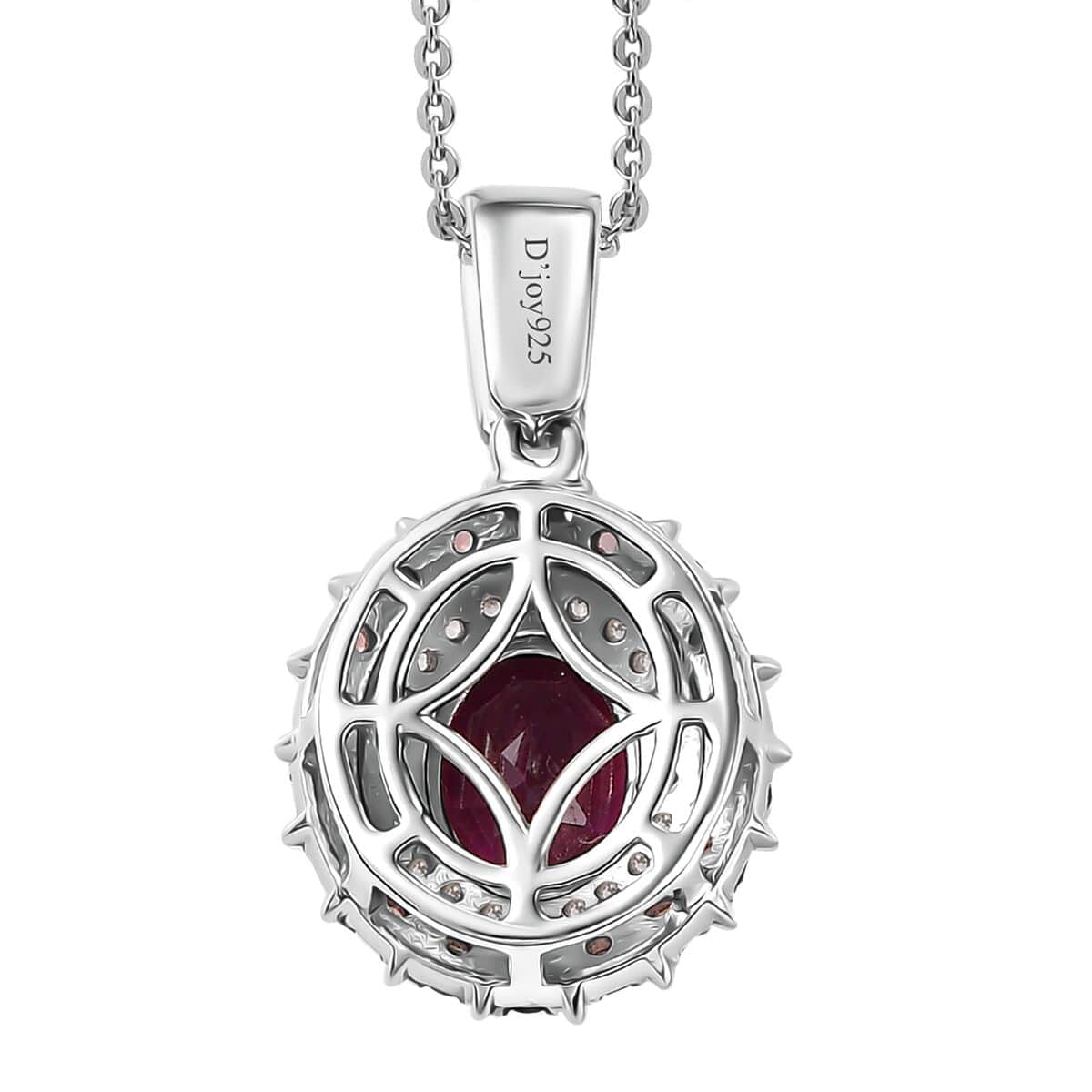 Doorbuster Premium Radiant Ember Garnet and Multi Gemstone 3.00 ctw Royal Bloom Pendant Necklace in Rhodium Over Sterling Silver 20 Inches image number 4