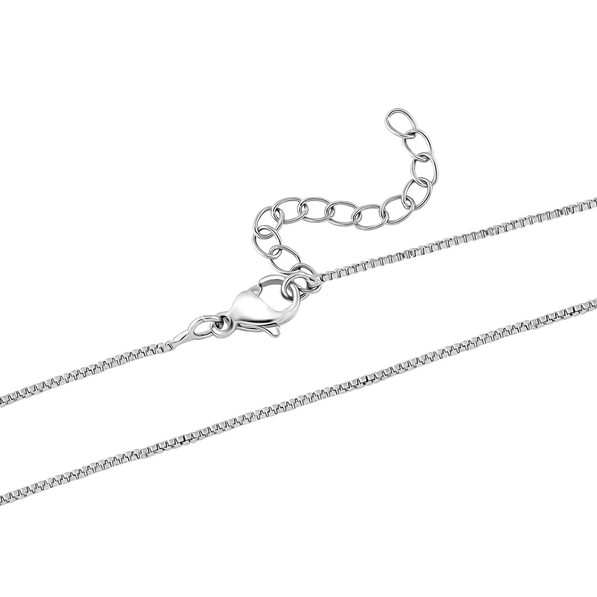 Simulated Diamond Pendant Necklace in Silvertone 18-20 Inches image number 4