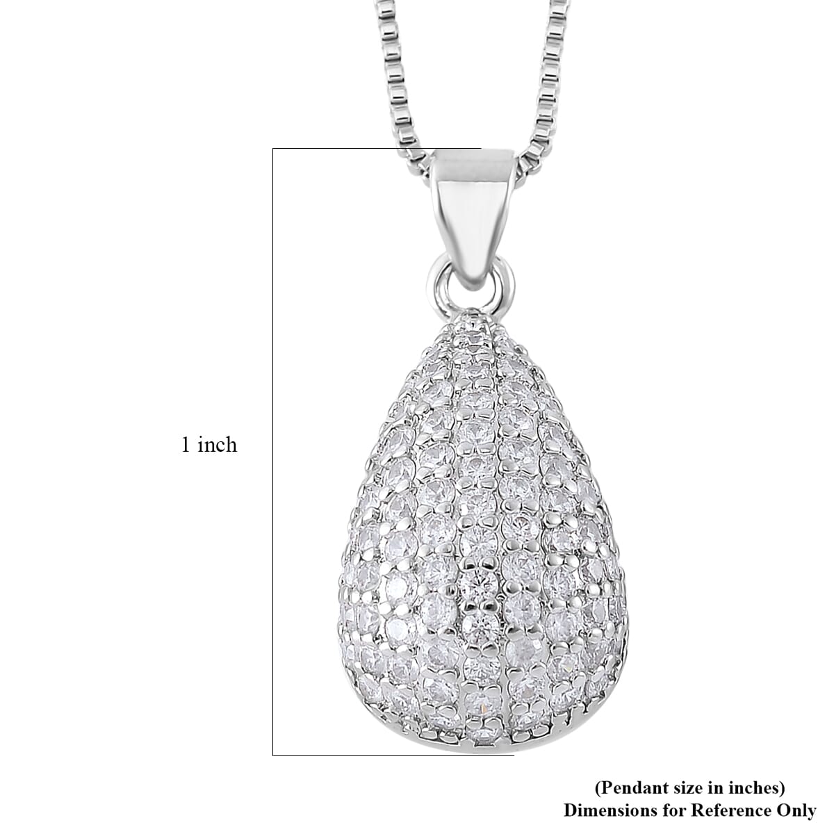Simulated Diamond Pendant Necklace in Silvertone 18-20 Inches image number 5