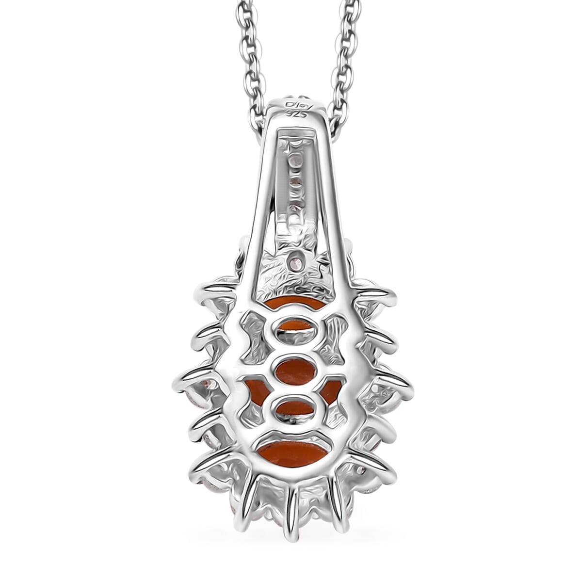 Crimson Fire Opal Pendant 1.40 ctw Necklace in Rhodium Over Sterling Silver 20 Inches image number 4