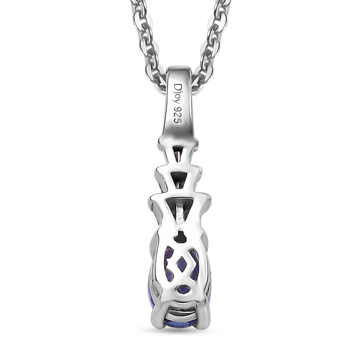 AAA Tanzanite and White Diamond 0.50 ctw Ballerina Pendant Necklace in Rhodium Over Sterling Silver 20 Inches  image number 4