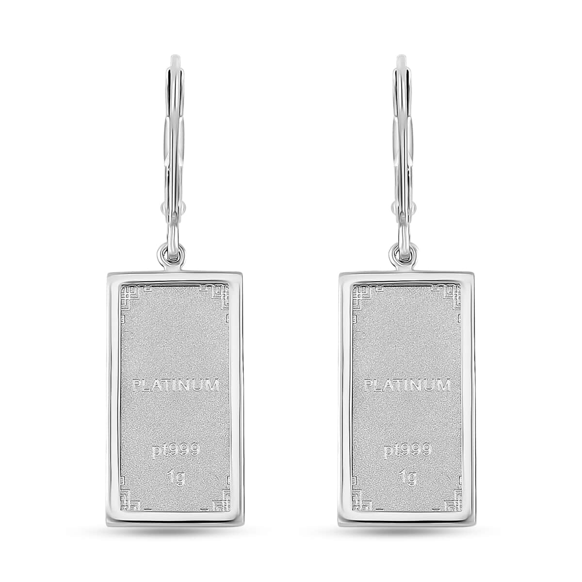 999 Platinum 2pc Bar 2g with 10K White Gold Earrings 3.30 Grams image number 0