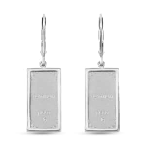 999 Platinum 2pc Bar 2g with 10K White Gold Earrings 3.30 Grams