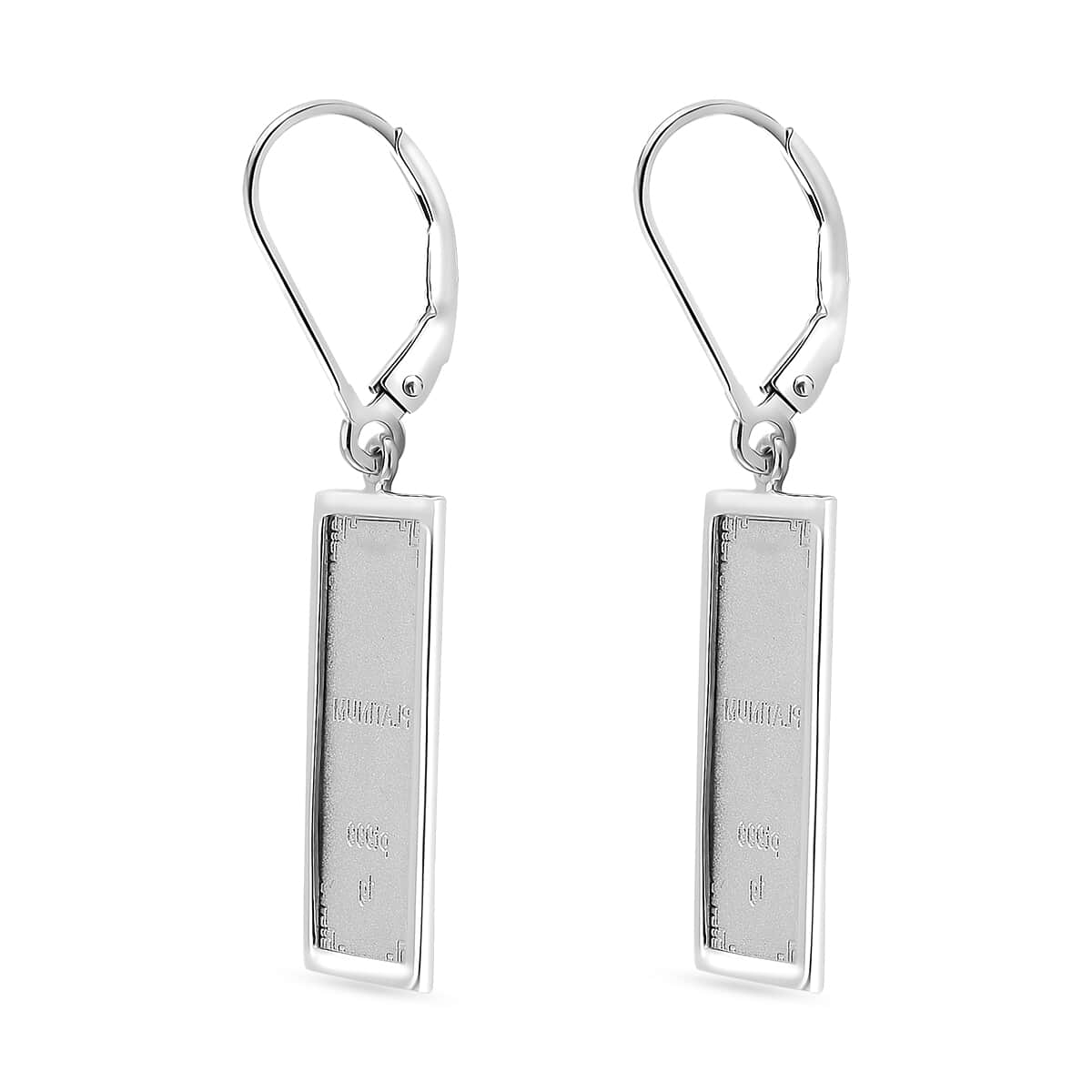 999 Platinum 2pc Bar 2g with 10K White Gold Earrings 3.30 Grams image number 3