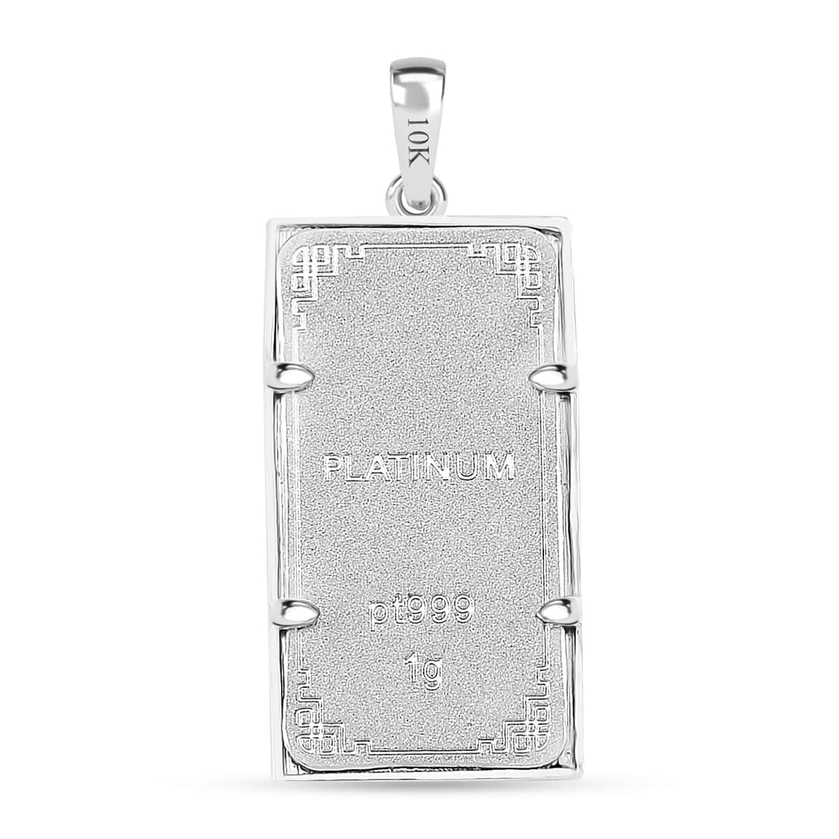 999 Platinum Bar 1g with 10K White Gold 1.55g Pendant image number 4