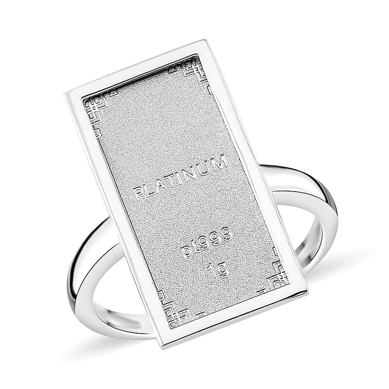 999 Platinum Bar 1g with 10K White Gold 2.65g Ring (Size 5.0)