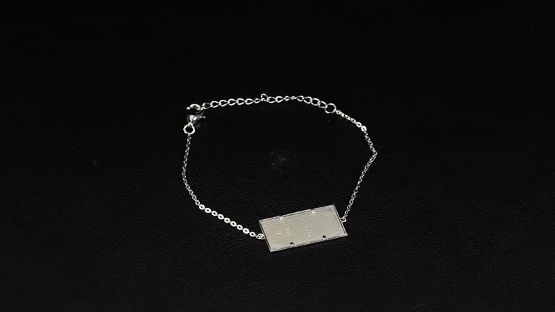 999 Platinum Bar 1g with 10K White Gold 2.05g Bracelet (6.50-8.0In)