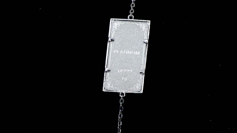 999 Platinum Bar 1g with 10K White Gold 2.05g Bracelet (6.50-8.0In)