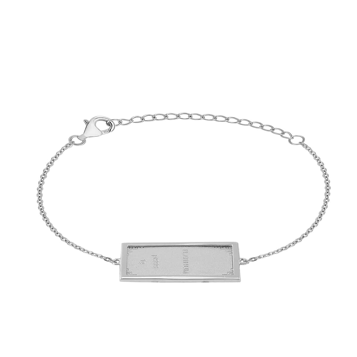 999 Platinum Bar 1g with 10K White Gold 2.05g Bracelet (6.50-8.0In) image number 2