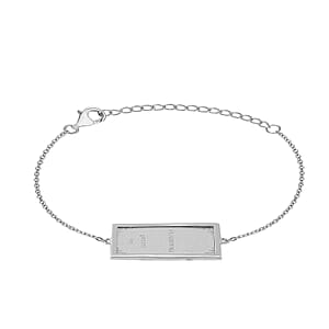 999 Platinum Bar 1g with 10K White Gold 2.05g Bracelet (6.50-8.0In)