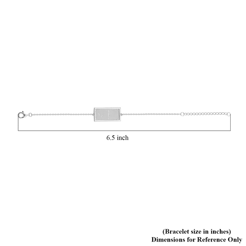999 Platinum Bar 1g with 10K White Gold 2.05g Bracelet (6.50-8.0In)