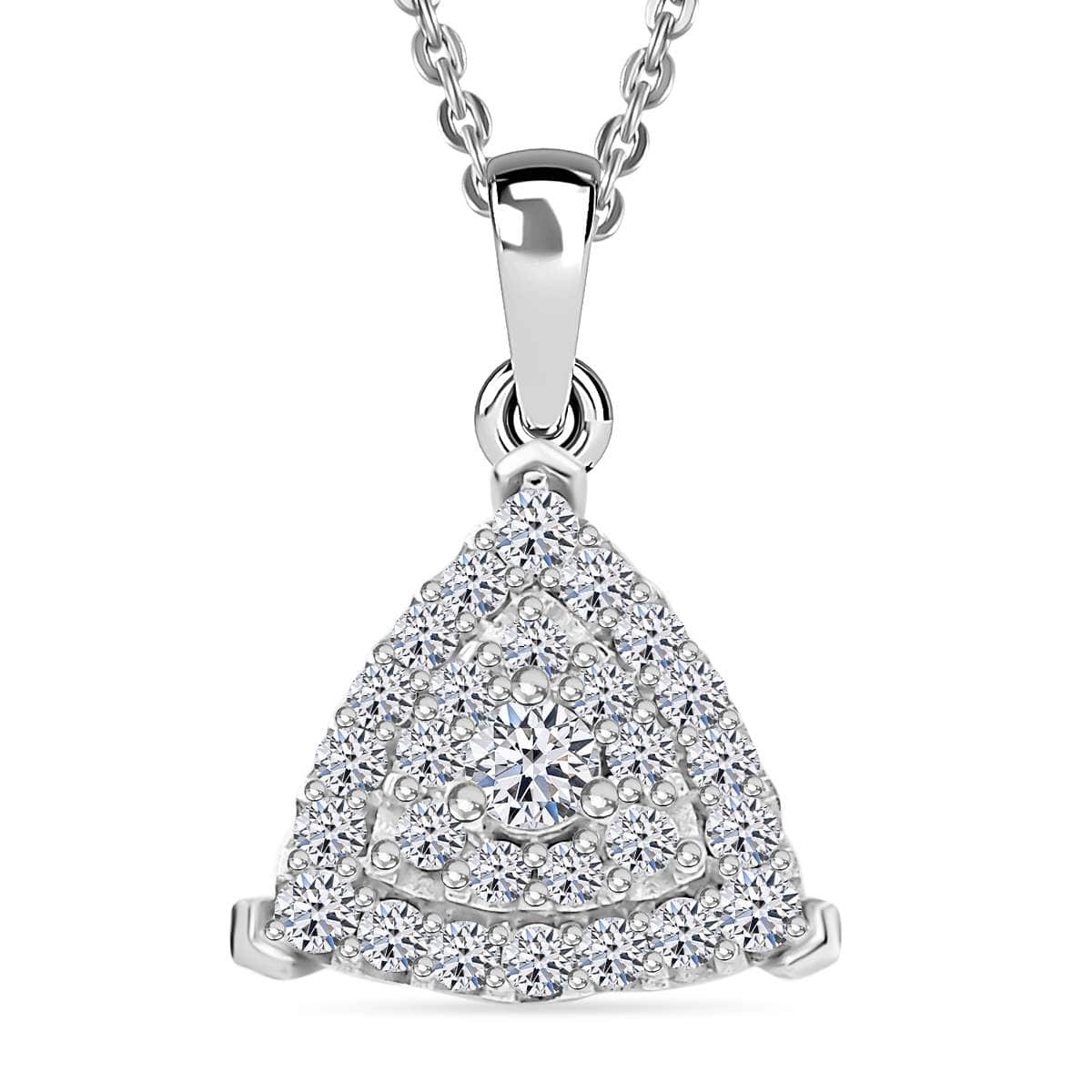 Luxuriant Lab Grown Diamond SI 0.35 ctw Pendant Necklace in Rhodium Over Sterling Silver 20 Inches image number 0