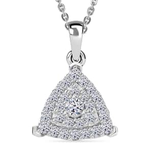 Luxuriant Lab Grown Diamond SI 0.35 ctw Pendant Necklace in Rhodium Over Sterling Silver 20 Inches