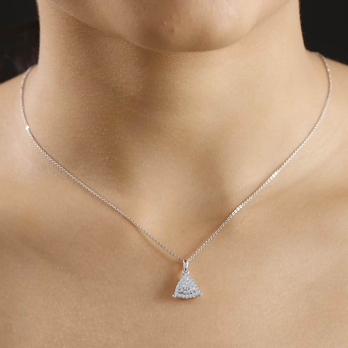 Luxuriant Lab Grown Diamond SI 0.35 ctw Pendant Necklace in Rhodium Over Sterling Silver 20 Inches image number 2