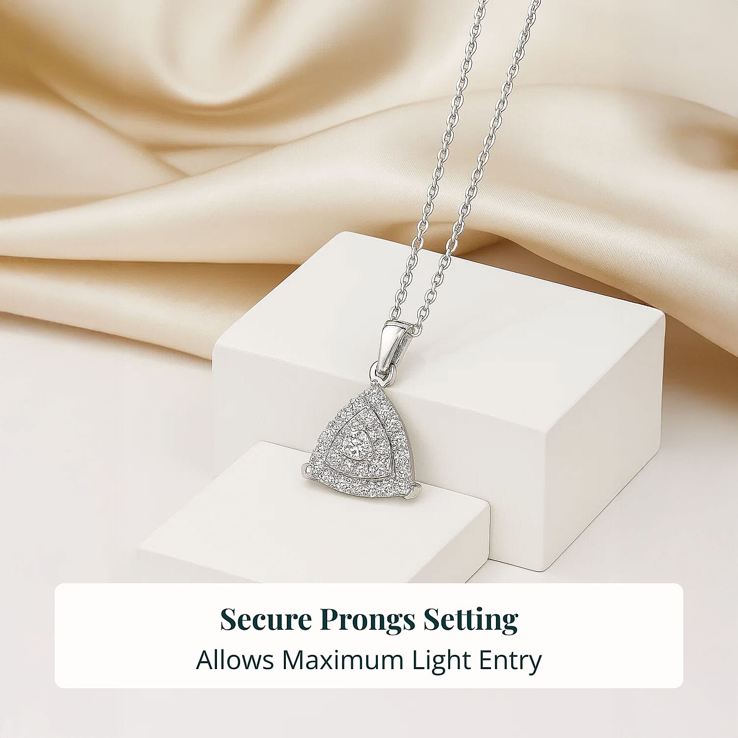 Luxuriant Lab Grown Diamond SI 0.35 ctw Pendant Necklace in Rhodium Over Sterling Silver 20 Inches