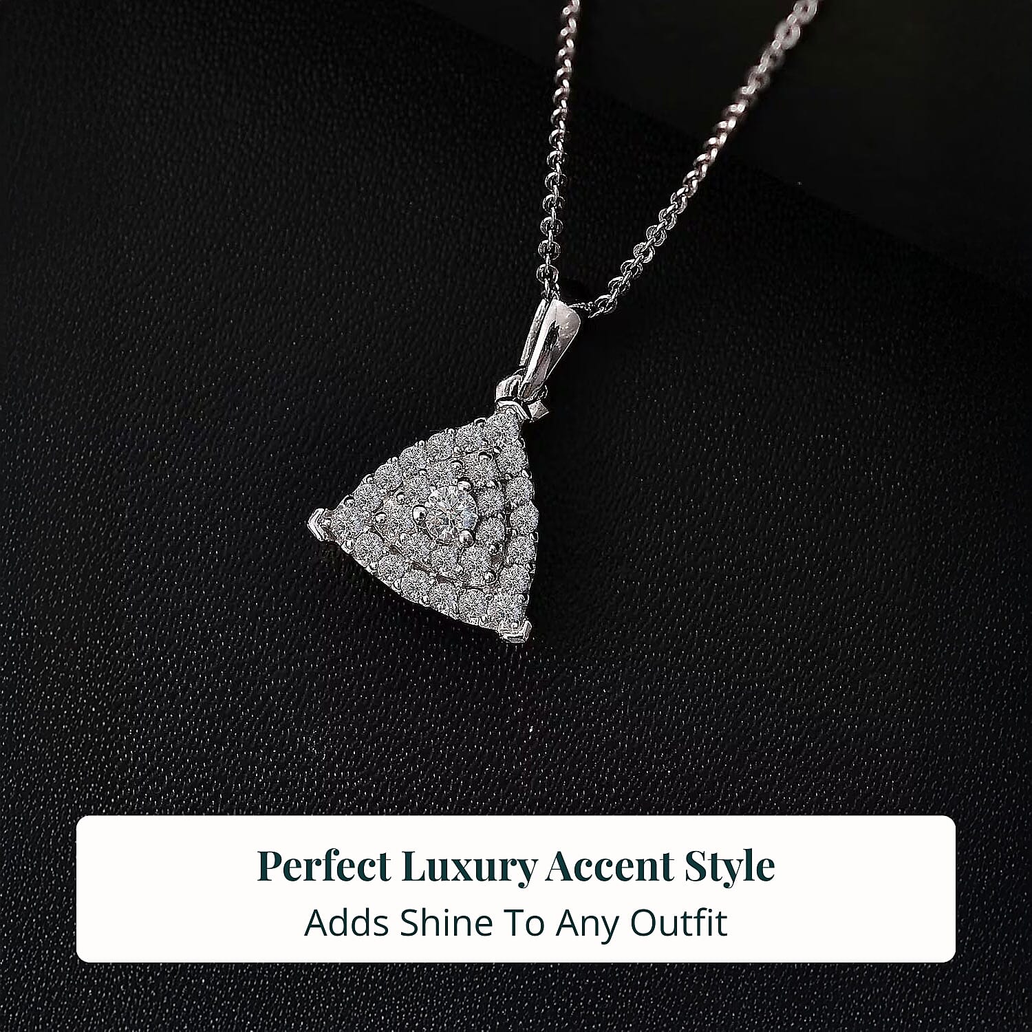 Luxuriant Lab Grown Diamond SI 0.35 ctw Pendant Necklace in Rhodium Over Sterling Silver 20 Inches
