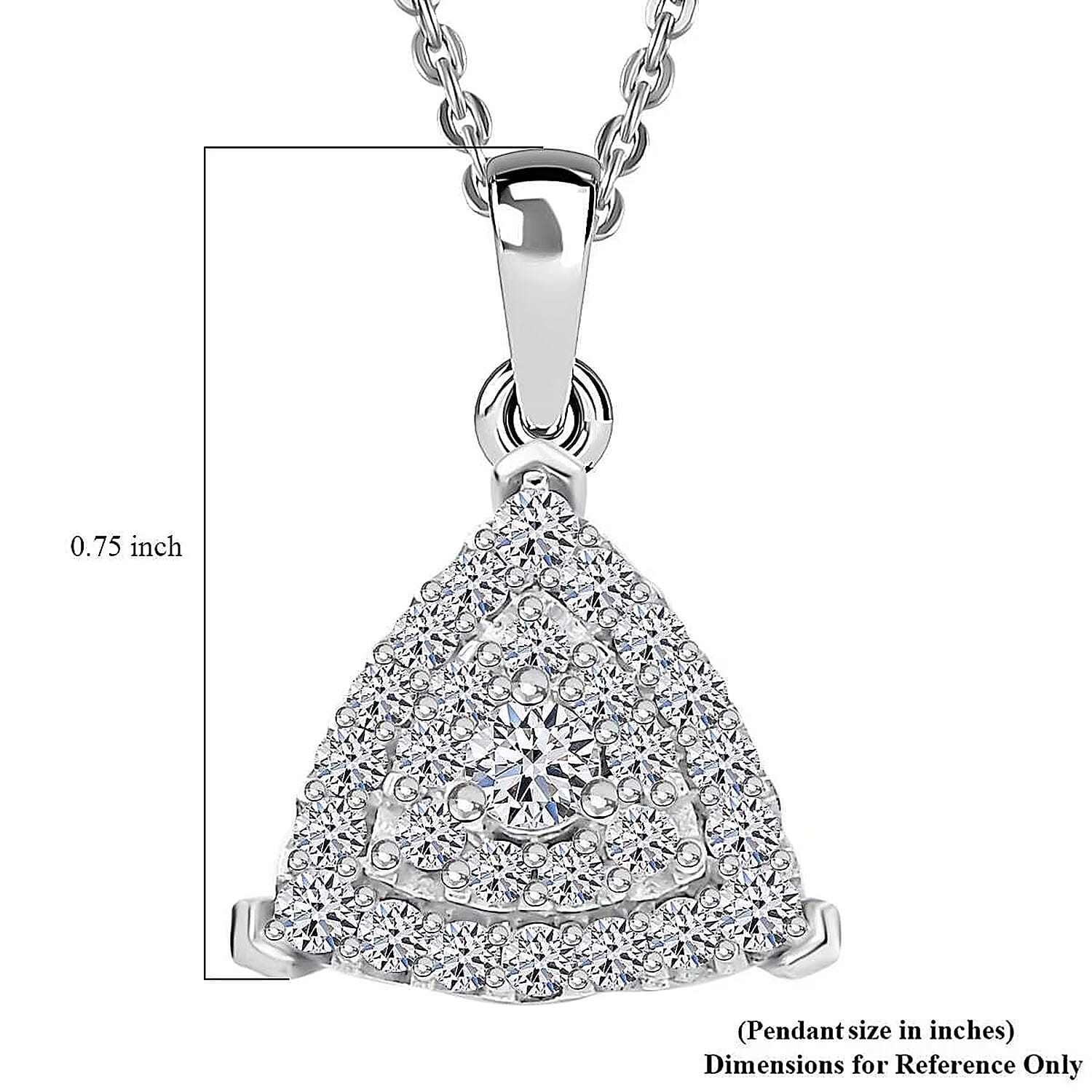Luxuriant Lab Grown Diamond SI 0.35 ctw Pendant Necklace in Rhodium Over Sterling Silver 20 Inches