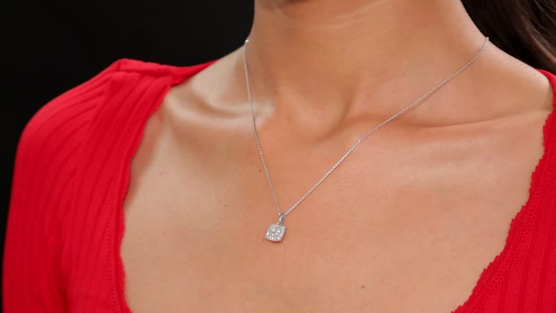 Luxuriant Lab Grown Diamond SI 0.35 ctw Pendant Necklace in Rhodium Over Sterling Silver 20 Inches