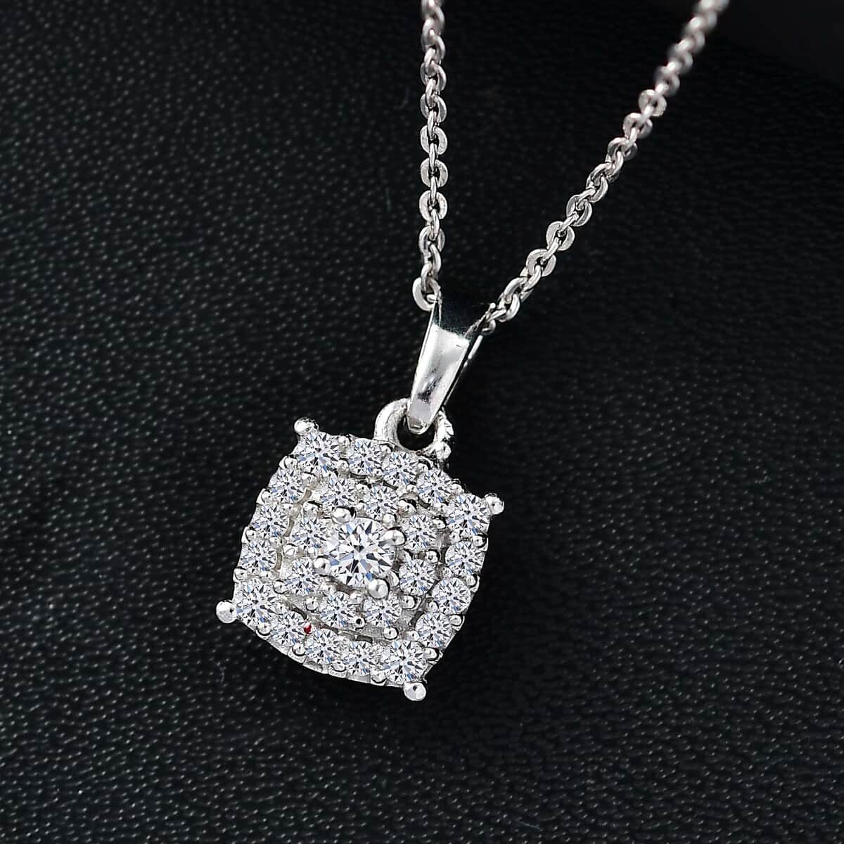 Luxuriant Lab Grown Diamond SI 0.35 ctw Pendant Necklace in Rhodium Over Sterling Silver 20 Inches image number 1