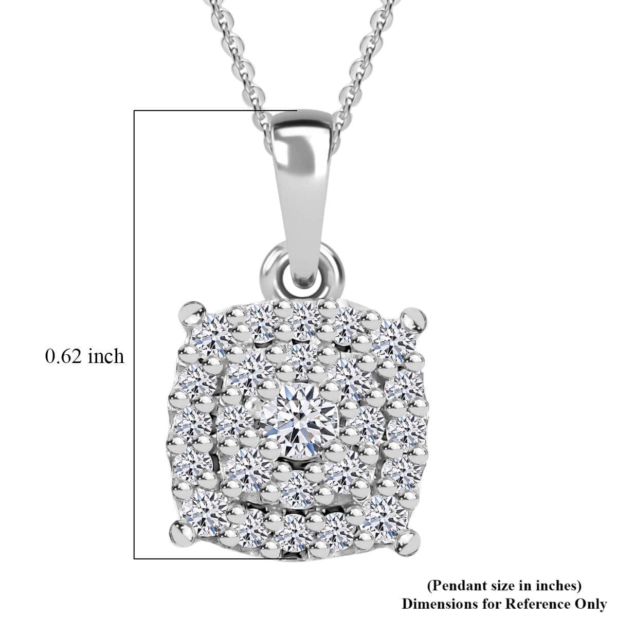 Luxuriant Lab Grown Diamond SI 0.35 ctw Pendant Necklace in Rhodium Over Sterling Silver 20 Inches image number 5