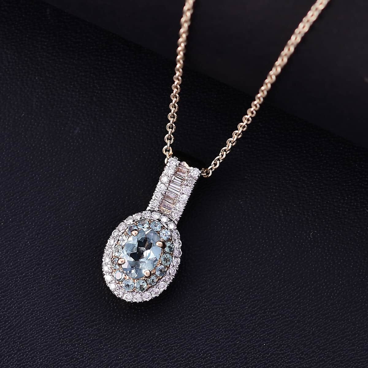 Luxoro AAA Narsipatnam Alexandrite and G-H I2 Diamond 1.15 ctw Pendant Necklace 20 Inches in 10K Yellow Gold image number 1