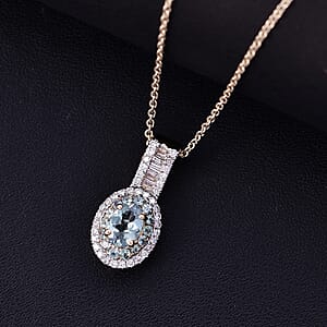 Luxoro AAA Narsipatnam Alexandrite and G-H I2 Diamond 1.15 ctw Pendant Necklace 20 Inches in 10K Yellow Gold