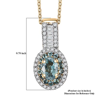 Luxoro AAA Narsipatnam Alexandrite and G-H I2 Diamond 1.15 ctw Pendant Necklace 20 Inches in 10K Yellow Gold