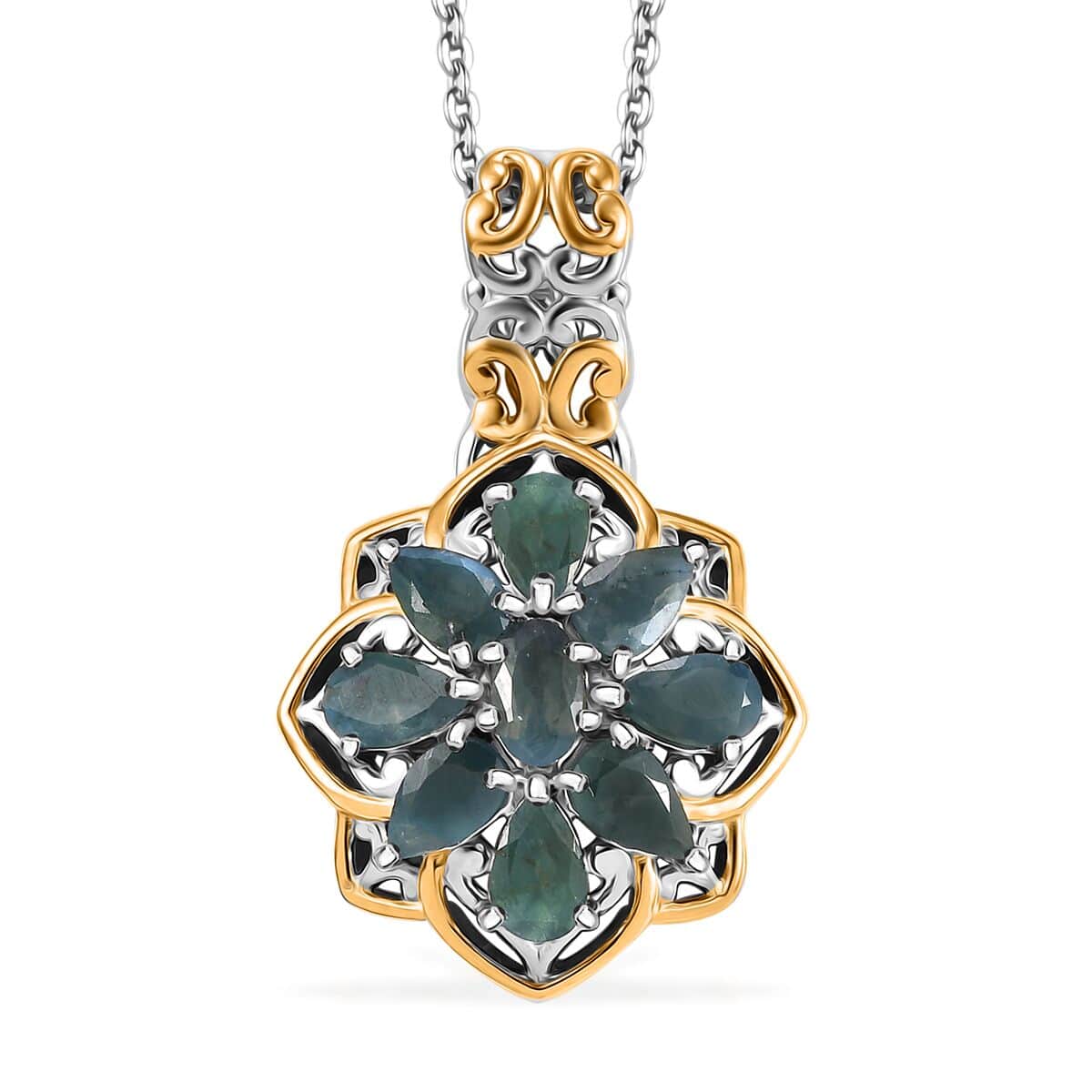 Narsipatnam Alexandrite 2.15 ctw Ethereal Bloom Pendant Necklace in 18K Vermeil YG and Rhodium Over Sterling Silver 20 Inches image number 0