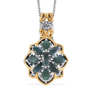 Narsipatnam Alexandrite 2.15 ctw Ethereal Bloom Pendant Necklace in 18K Vermeil YG and Rhodium Over Sterling Silver 20 Inches