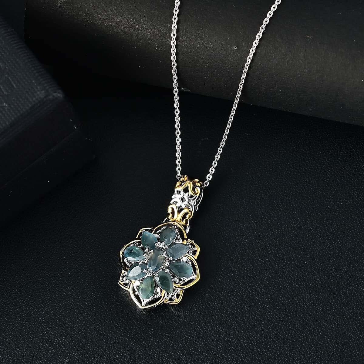 Narsipatnam Alexandrite 2.15 ctw Ethereal Bloom Pendant Necklace in 18K Vermeil YG and Rhodium Over Sterling Silver 20 Inches image number 1